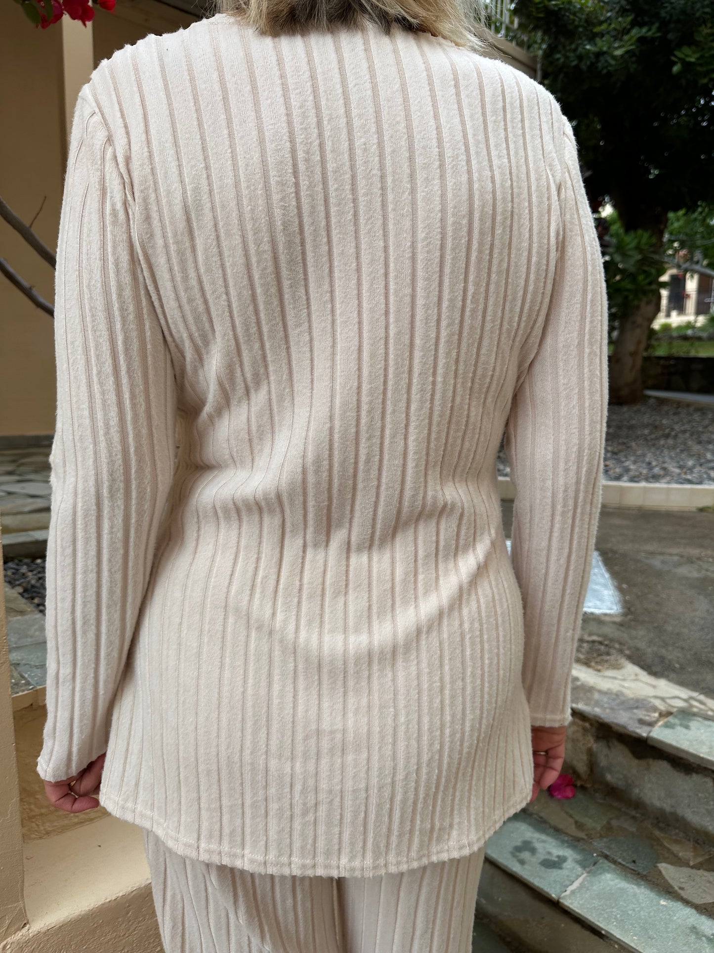 Surplice Long Sleeve Top and Pants Set