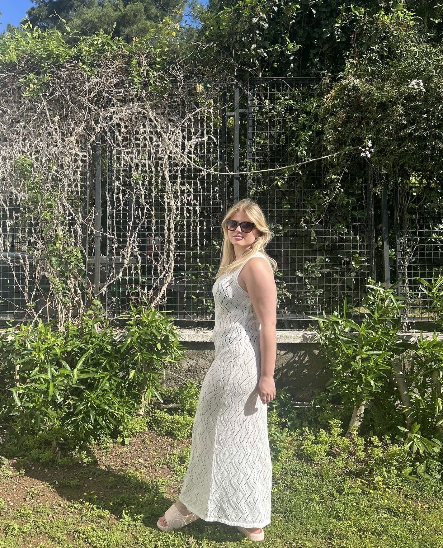 Openwork Sleeveless Maxi Dress