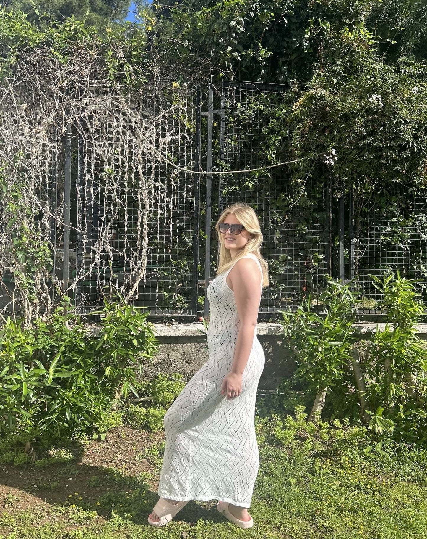 Openwork Sleeveless Maxi Dress