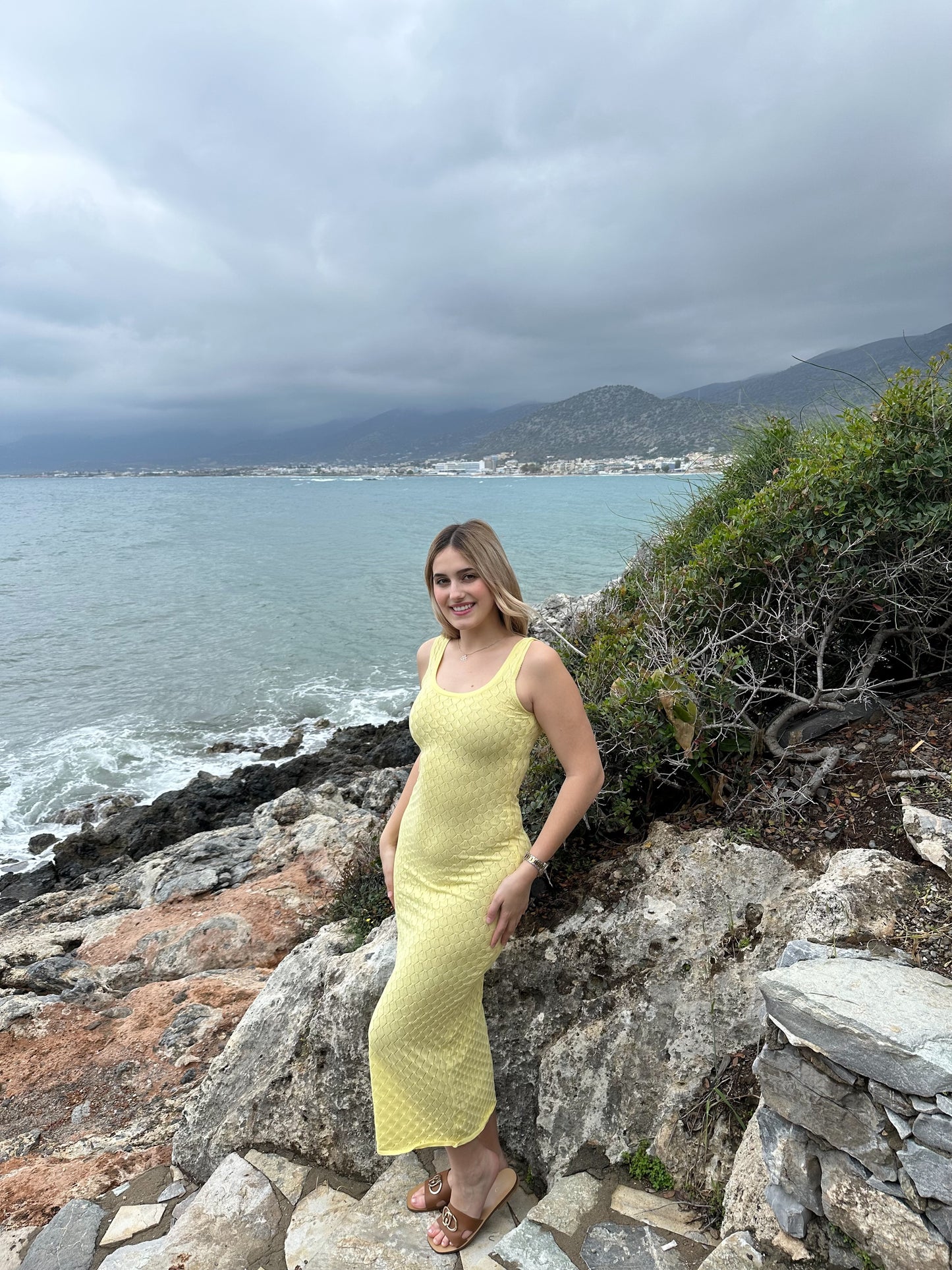 Openwork Sleeveless Maxi Dress
