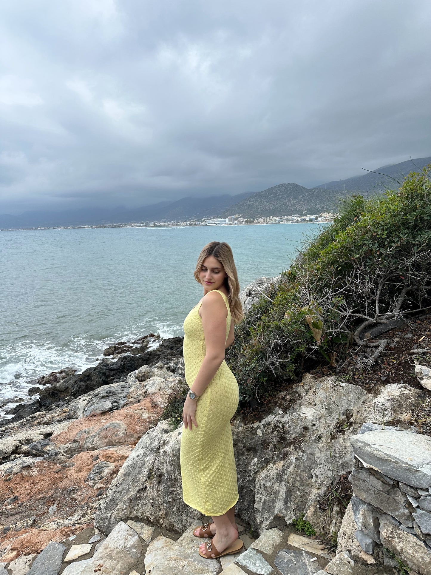 Openwork Sleeveless Maxi Dress